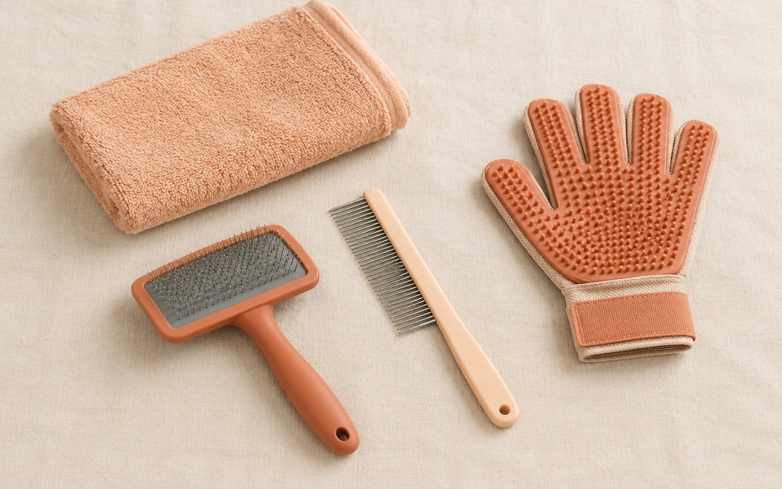 Catalog photograph of PawRoutine grooming tools for cats and dogs
