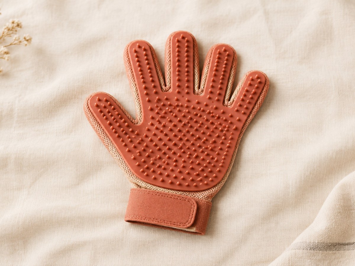 Catalog photograph of Pet Grooming Glove